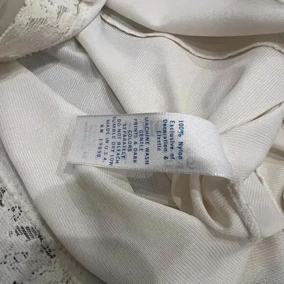 Vintage Romantic OLGA Petite Ivory Satin Lace Camisole Bustier Slip Chemise S - Picture 4 of 7